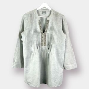 NEW Chico's Tunic Gray Rhinestones Size 4  Chico's Size 0